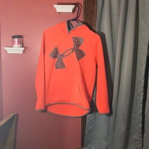 Orange under armor hoodie.